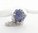 Vergissmeinnicht Kette in 925 Sterling Silber mit echten blauen Blüten, Glaskugel  Anhänger  Ø 16 mm
